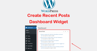 create recent posts dashboard widget without plugin (by using code or snippet in functions.php file)