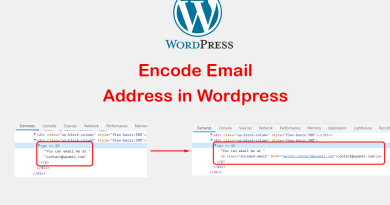 wpamit hide or encode email address in wordpress without plugin (by adding snippet in functions.php file)