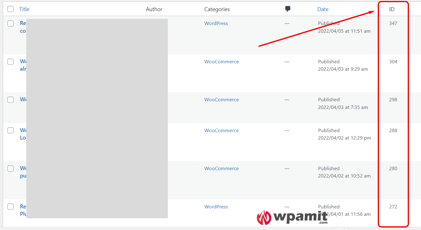 Display Post ID column in Post list WordPress 2 wpamit display post id column in post list wordpress without plugin