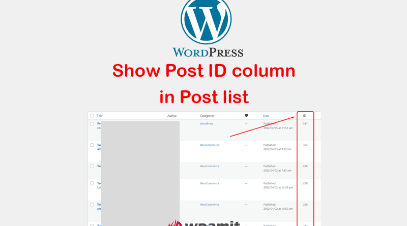wpamit display post id column in post list wordpress without plugin