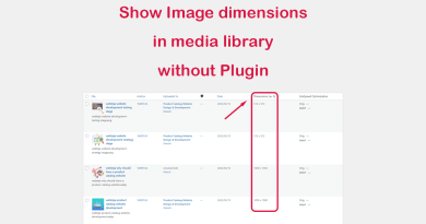 wpamit show wordpress image dimensions in media library without plugin