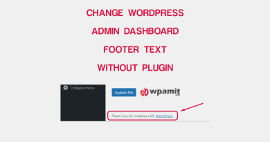 wpamit wordpress admin footer text change without plugin