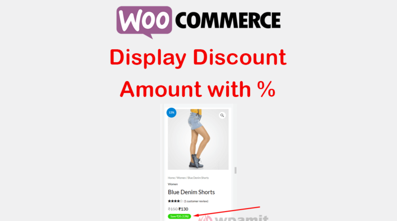 wpamit display discount amount on woocommerce product page without plugin