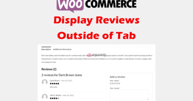 wpamit how to display woocommerce product reviews outside of tab without plugin