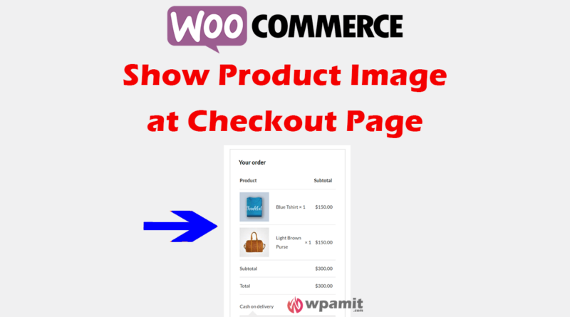 wpamit show product image at checkout page in woocommerce without plugin