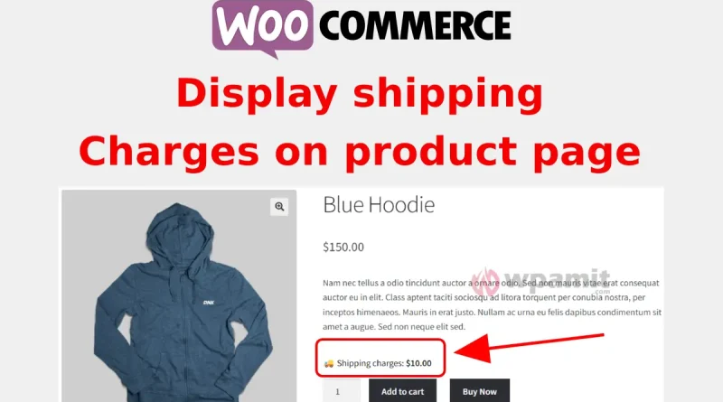 wpamit how to show shipping charges on product page in woocommerce